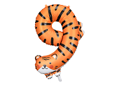 Ballon Mylar Chiffre 9 - Tigre, 64x87 cm, mélange de couleurs