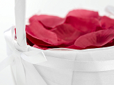 Wedding basket for rose petals or coins, white