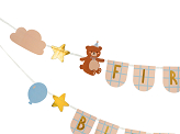 First Birthday Banner with Bears, 2.55 m