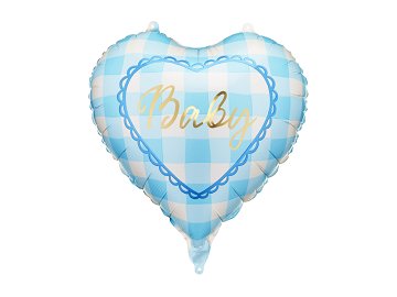 Balon foliowy serce Baby, 35 cm, jasnoniebieski