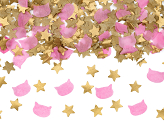 Confetti cannon with cats, pink, 20cm