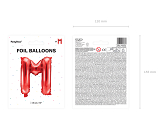 Ballon en Mylar Lettre ''M'', 35cm, rouge