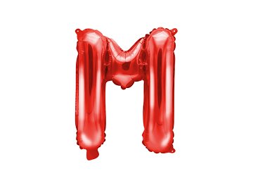 Balon foliowy Litera ''M'', 35cm, czerwony