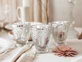Candle holder, silver, 8cm (1 pkt / 4 pc.)