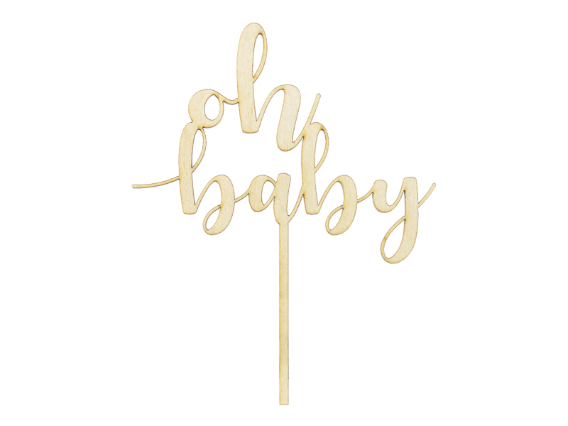 Tårttoppers – Oh Baby – trä – 17 cm