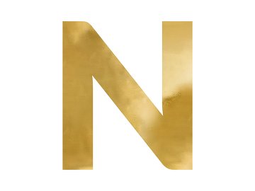 Mirror letter ''N'', gold, 53x60 cm