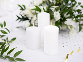 Pillar Candle, matt, white, 15 x 6cm (1 pkt / 6 pc.)
