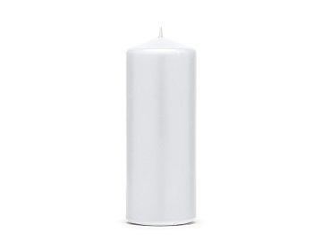 Pillar Candle, matt, white, 15 x 6cm (1 pkt / 6 pc.)