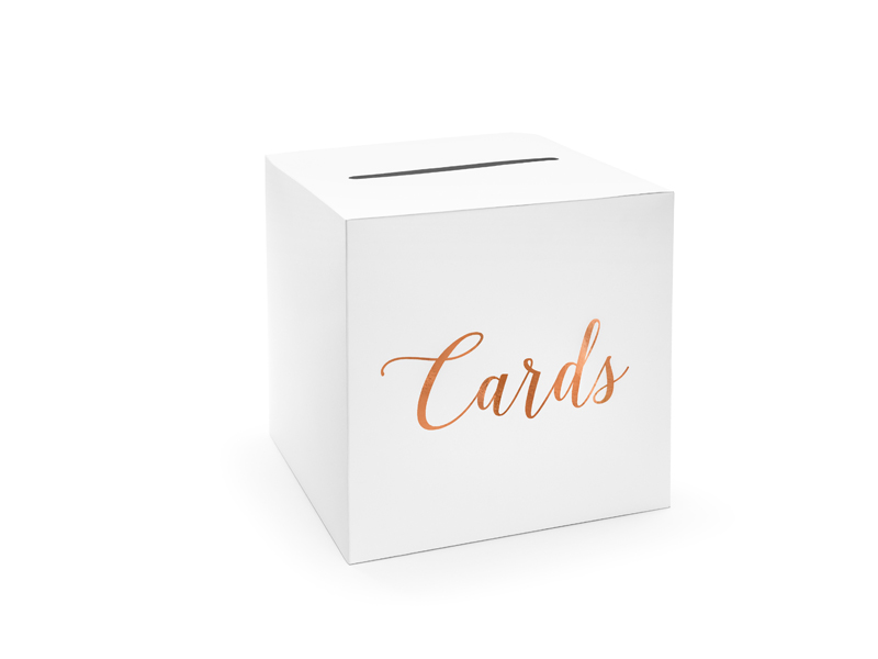 Presentbox – kortlåda – Cards – roseguld – 24x24 cm