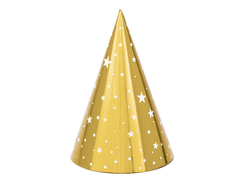 Pappershatt – Stjärnor – guld – 16 cm – 6-pack