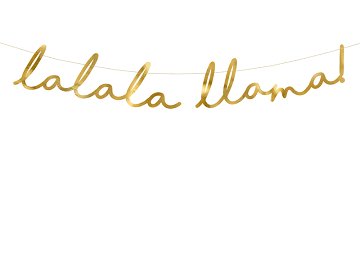Banner Llama - Lalala Llama,gold, 12.5x82cm