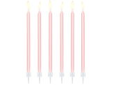 Plain birthday candles, light pink, 14cm (1 pkt / 12 pc.)