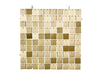 Panel cekinowy, kwadraty, jasny złoty, 30x30 cm