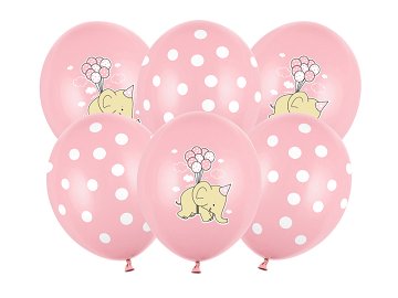 Balloons 30cm, Elephant, Pastel Pink Mix (1 pkt / 6 pc.)
