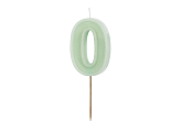 Birthday candle Number 0, green, 6 cm