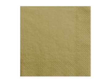 Napkins, 3 layers, gold, 33x33cm (1 pkt / 20 pc.)