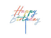 Cake topper Happy Birthday, 18x16.5 cm, mix