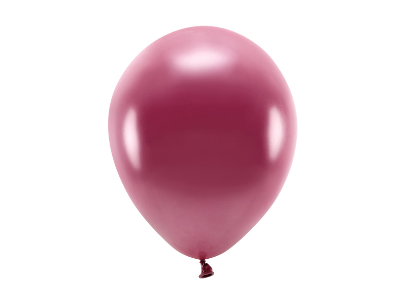 Latexballong ECO – metallisk – djupröd – 26 cm – 10-pack