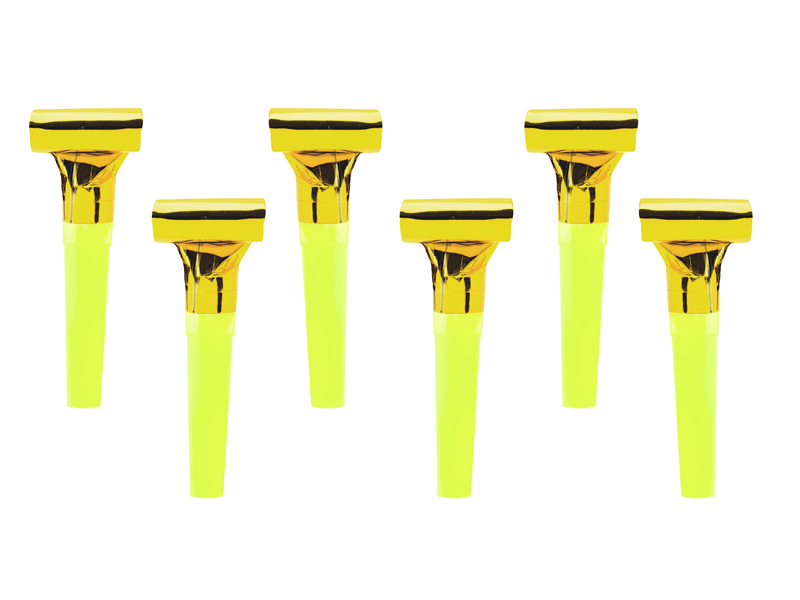 Visselpipa – guld – 6-pack