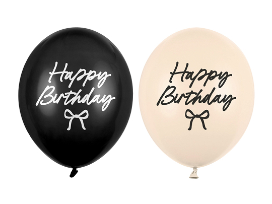 Ballons Strong Happy Birthday Nœuds, 30 cm, assortiment (1 pqt. / 50 pc.)
