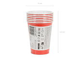 Paper Cups, red, 250ml (1 pkt / 6 pc.)