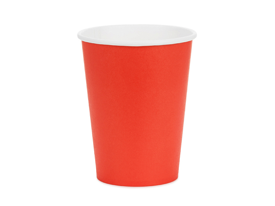 Paper Cups, red, 250ml (1 pkt / 6 pc.)