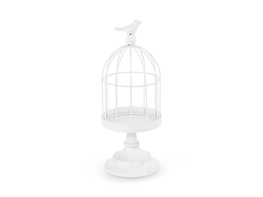 Cage décorative (Cage à oiseaux décorative), 27.5 cm, blanche