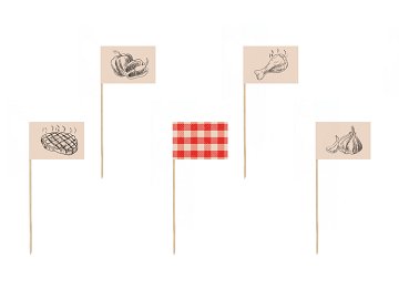Food pickers BBQ, 15 cm, mix (1 pkt / 12 pc.)