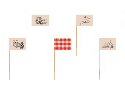 Food pickers BBQ, 15 cm, mix