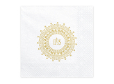 Serviettes de communion IHS, 33x33cm, or (1 pqt. / 20 pc.)
