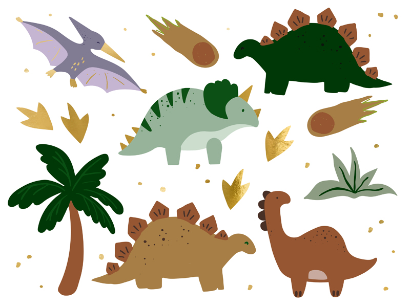 Tillfällig tatuering – Dinosaurier – 13-pack
