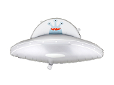 Foil balloon UFO, 79x55 cm, silver