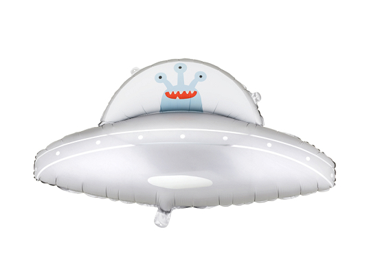 Foil balloon UFO, 79x55 cm, silver
