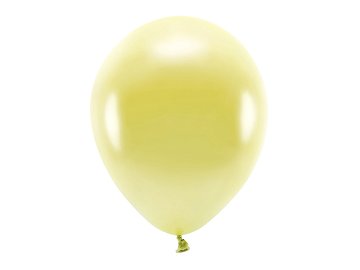 Ballons Eco 30 cm, métallisés, jaune vif (1 pqt. / 10 pc.)