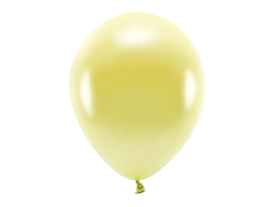 Balony Eco 30cm metalizowane, jasny żółty (1 op. / 10 szt.)