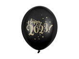 Balony 30cm, Happy 2023!, Pastel Black (1 op. / 50 szt.)
