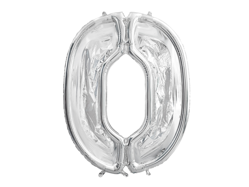 Sifferballong – Ramballong – siffra 0 – silver – 126 cm