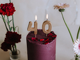 Birthday candle Number 0, 4.5 cm, złoty