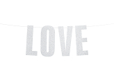 Banner Love, silver, 21x55cm