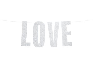 Banner Love, silber, 21x55cm