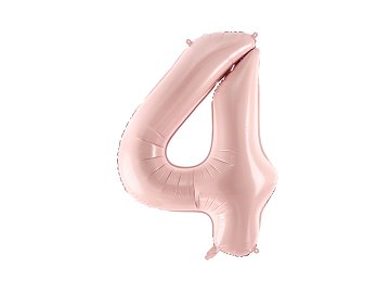 Foil Balloon Number ''4'', 72cm, light pink