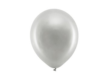 Rainbow Balloons 23cm metallic, silver (1 pkt / 10 pc.)
