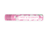 Confetti cannon with hearts, white, 28cm