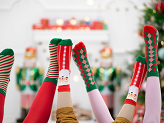 Chaussettes de Noël à rayures, mélange, 31-34
