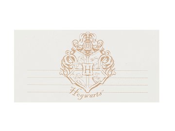 Zaproszenia Harry Potter Herb Hogwartu, 18.5x9.5 cm, białe (1 op. / 6 szt.)