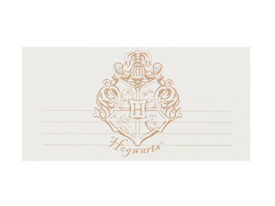 Zaproszenia Harry Potter Herb Hogwartu, 18.5x9.5 cm, białe (1 op. / 6 szt.)