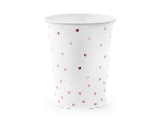 Cups Polka Dots, white, 260ml (1 pkt / 6 pc.)