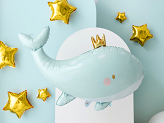 Balon foliowy Wieloryb, 93x60 cm, błękitny