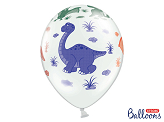 Ballons 30 cm, Dinosaures, Pastel Blanc pur (1 pqt. / 50 pc.)