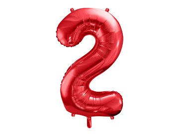 Ballon en Mylar Chiffre ''2'', 86cm, rouge